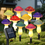 Syenll 10 Pack Solar Cracked Mushroom Lights – Warm White LED Waterproof Garden Stake Lights