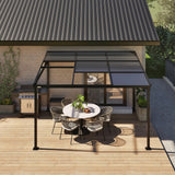 Sojag Budapest 10' x 12' Wall Mounted Sun Shelter with Retractable Roof, Curtains and Mosquito Netting