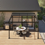Sojag Budapest 10' x 12' Wall Mounted Sun Shelter with Retractable Roof, Curtains and Mosquito Netting