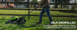 Greenworks 80V 21-Inch Brushless Self-Propelled Lawn Mower – Poly Deck Cordless Mower with Two Batteries and Charger