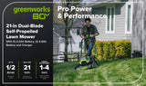 Greenworks 80V 21-Inch Brushless Self-Propelled Lawn Mower – Poly Deck Cordless Mower with Two Batteries and Charger
