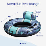 Funsicle Sierra Blue River Inflatable Lounge – 4 ft River Float with Mesh Seat