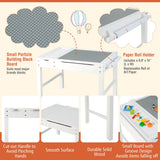 Costway Kids’ Multi-Activity Play Table – Reversible Block Surface, Study Desk, Storage & Paper Roll