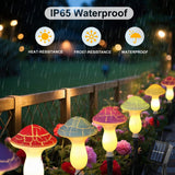 Syenll 10 Pack Solar Cracked Mushroom Lights – Warm White LED Waterproof Garden Stake Lights