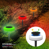 Bell+Howell Color Disk Lights – 4 Pack Solar Color-Changing LED Ground Lights