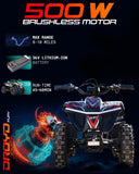 Droyd Fury Youth Electric ATV, 36 V 500 W Brushless Motor, 10–15 mph, Dual Suspension
