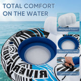 2 Person Inflatable River Tube Float with Cooler & Enhanced Backrest