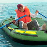Portable Inflatable Fishing Boat with Oars & Hand Pump, Adult Inflatable Kayak Raft