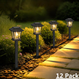 ExcMark 12 Pack Solar Pathway Lights – Warm White LED Landscape Lights