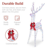 Best Choice Products 4-Foot Lighted Christmas Reindeer and Sleigh Outdoor Décor Set with 205 LED Lights