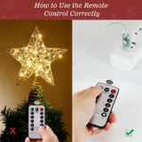 9.84-Inch Christmas Star Tree Topper with Remote
