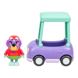 Bluey Ride Along Grannies Car & 3" Janet Figure – Poseable Driver