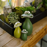 Growment Big Mouth Frog Family Garden Statues, Set of 3 Waterproof Resin Frog Figurines