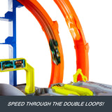 Hot Wheels Mega Loop Garage Playset with Car and Helicopter