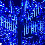 10-Tube 360 LED Meteor Shower Icicle String Lights, 14.44 ft Connectable Outdoor Falling Rain Lights