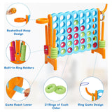 Costway 3-in-1 Giant 4-in-a-Row Game Set with Basketball Hoop and Ring Toss