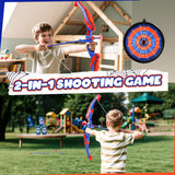 2-Pack LED Light-Up Kids’ Bow and Arrow Set with Standing Target, Foam-Dart Blasters, Suction-Cup Arrows and Quivers