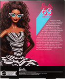 Barbie Signature 65th Anniversary Collectible Doll, Blonde Black & Stand COA