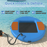 Danrelax 8 FT Inflatable Floating Dock with Mesh Swim Net – Round Floating Platform