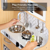 31.5" Best Choice Products Wooden Play Kitchen – 11 Accessories, Ice Dispenser & Chalkboard