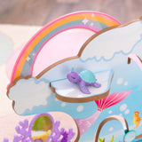 KidKraft Rainbow Dreamers Wooden Waterfall Grotto Dressing Room – Carry Handle, Closet & Doll Accessories