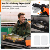Goplus Inflatable Fishing Float Tube with Rod Holder, Paddle & Flippers, 350 lb Capacity, Portable Fishing Boat