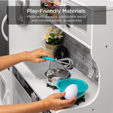 31.5" Best Choice Products Wooden Play Kitchen – 11 Accessories, Ice Dispenser & Chalkboard
