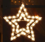 14" Lighted Star Christmas Window Silhouette Decoration with 50 Clear Lights