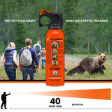 2-Pack 7.9 oz. UDAP Pepper Power Bear Deterrent Spray with Holsters, Up to 40 ft. Range, Safety Orange