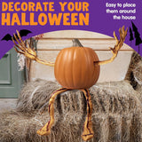 Halloween Pumpkin Arms & Legs Set, 4-Piece Bendable Vine Stakes for Jack-O-Lantern