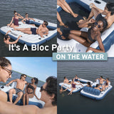 Hydro Force Bloc Party 8-Person Modular Inflatable Party Island with Floating Cooler