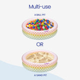 Funsicle 4ft Rainbow Checkered Inflatable Kiddie Pool with Cushioned Base
