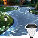 8 Pack Solar Stainless Steel Pathway Lights – Fireworks Shaped Cold White Garden Lights