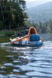 Intex Inflatable River Tube with Backrest, Mesh Bottom & Cup Holders