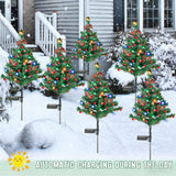 Solar Christmas Tree Lights, 2-Pack Outdoor Garden Stake Lights with 40 Colorful LEDs