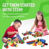 Brickyard Building Blocks STEM Toys, 163-Piece Construction Kit with Tools