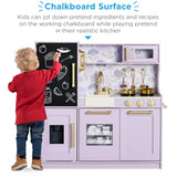31.5" Best Choice Products Wooden Play Kitchen – 11 Accessories, Ice Dispenser & Chalkboard