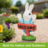 Mainstays 11.5" Welcome Bunny Garden Statue, Resin Easter Rabbit Décor