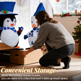 Lighted Snowman & Penguin Outdoor Christmas Decoration with 100 Warm White LED Lights