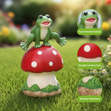Mainstays 10.5" H Leaping Frog Garden Statue, Resin Frog & Mushroom Yard Décor