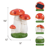 Mainstays Solar Three-Mushroom Outdoor Garden Statue with LED Light