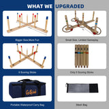 30" Extra-Large Wooden Ring Toss Game with 9 Scoring Posts, 10 Rings and Carrying Bag