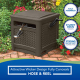Suncast 225 ft. Smart Trak Wicker Garden Hose Reel Guide and Hideaway