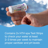 HTH Spa Bromine Tablets with Test Strips Hot Tub Water Sanitizer Bundle