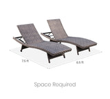 SunVilla Julia Woven Chaise Lounge 2-Pack – Stackable Outdoor Wicker Pool Lounge Chairs with Reclining Backrest