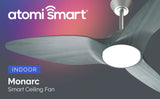 Atomi Smart Monarc 52" Wi-Fi Indoor Ceiling Fan with RGB Color-Changing LED Light