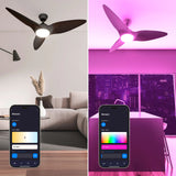 Atomi Smart Monarc 52" Wi-Fi Indoor Ceiling Fan with RGB Color-Changing LED Light