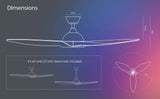 Atomi Smart Monarc 52" Wi-Fi Indoor Ceiling Fan with RGB Color-Changing LED Light