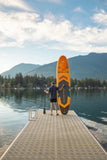 Aqua Marina AMGO 12' Electric Inflatable Paddle Board with Power Fin Propulsion, Sports III Paddle & All-Around Stable Design