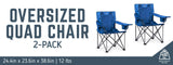 Timber Ridge Oversize Quad Chair 2-Pack – Heavy-Duty Folding Camping Chairs